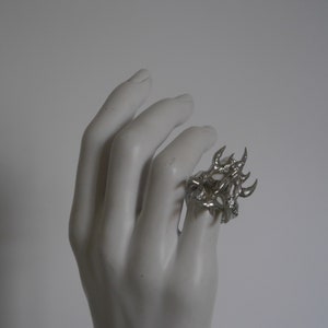 Brutalist Gothic Liquid Metal Ring | Handmade Spikey Solder Ring ...