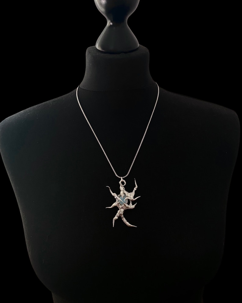 Handmade Metal Spiky Star Pendant Vintage Moonstone Thorn Etsy