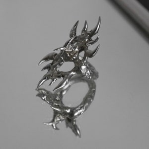 Brutalist Gothic Liquid Metal Ring | Handmade Spikey Solder Ring ...
