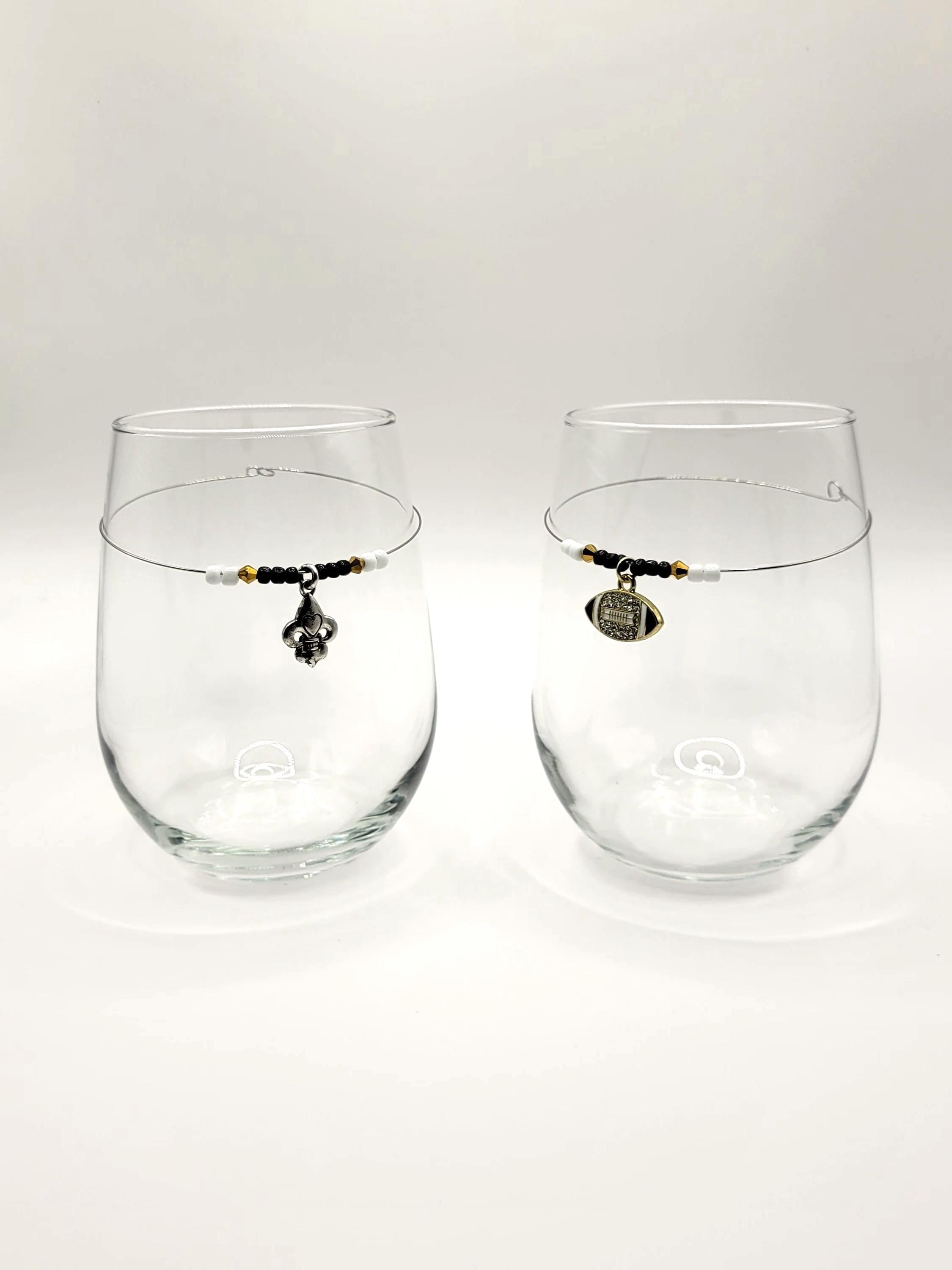 New Orleans Saints Wine Glass Charms: Football Party Drink Markers, Set of  8 - Etsy