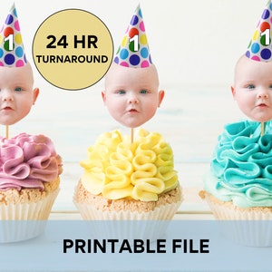 Custom Photo Cupcake Toppers - Printable