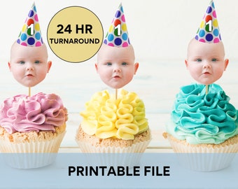 Custom Photo Cupcake Toppers - Printable