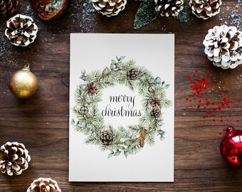Christmas Greeting Card | Instant Download | Holiday Card | Rustic | Printable