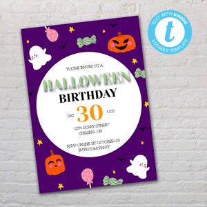 Halloween Birthday Party Invitation Template | Printable Invitation