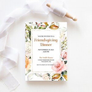 Printable Friendsgiving Dinner Party Invitation Template
