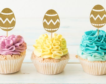 Easter Egg Cupcake Toppers | Decorations for Easter | Egg Shaped Cupcake Picks