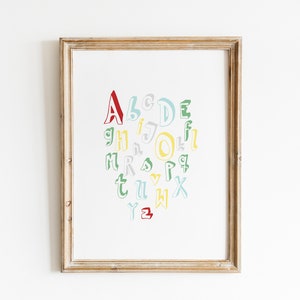 Nursery Alphabet Art | Alphabet Poster | Printable Nursery Art | Wall Decor | Baby Shower Gift