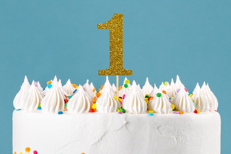Number One Cake Topper for First Birthday and First Anniversary Decorations