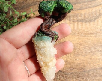 Handmade Magical Fairy Tree Quartz Crystal Pendant