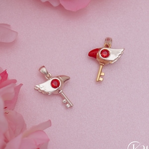 Pingente de Varinha de Selamento CC Sakura em Prata de Lei 925 com Banhado a Ouro 2 ver. por KAIKO