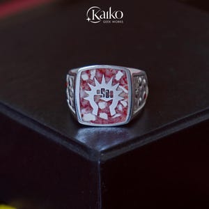 Sigillo MTG Boros Guild Pietra naturale ricostituita Argento Sterling 925 di KAIKO