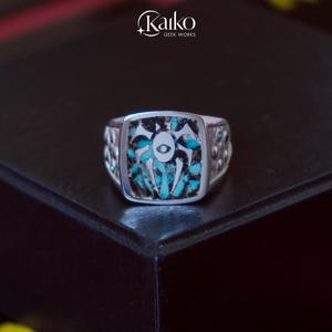 Sigillo MTG Dimir Guild Pietra naturale ricostituita Argento Sterling 925 di KAIKO