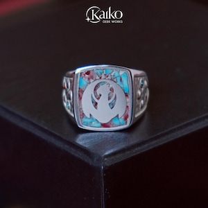 Sigillo MTG Izzet Guild Pietra naturale ricostituita Argento Sterling 925 di KAIKO