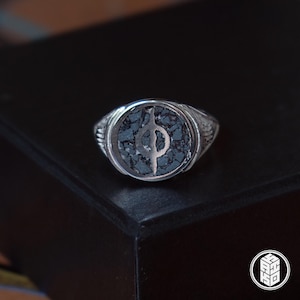 MTG Signet Phyrexia Infect Symbol Reconstituted Natural Stone 925 Sterling Silver por KAIKO