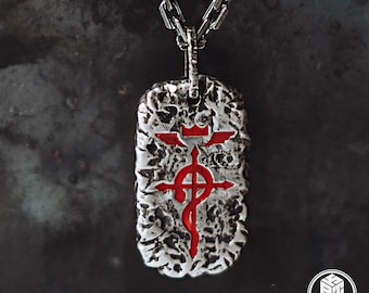 FMA Alchemy Pendant: Solid 925 Sterling Silver Enamel Otaku Jewelry by Kaiko