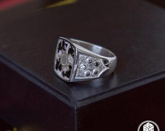MTG Signet Orzhov Guild Reconstituted Natural Stone 925 Sterling