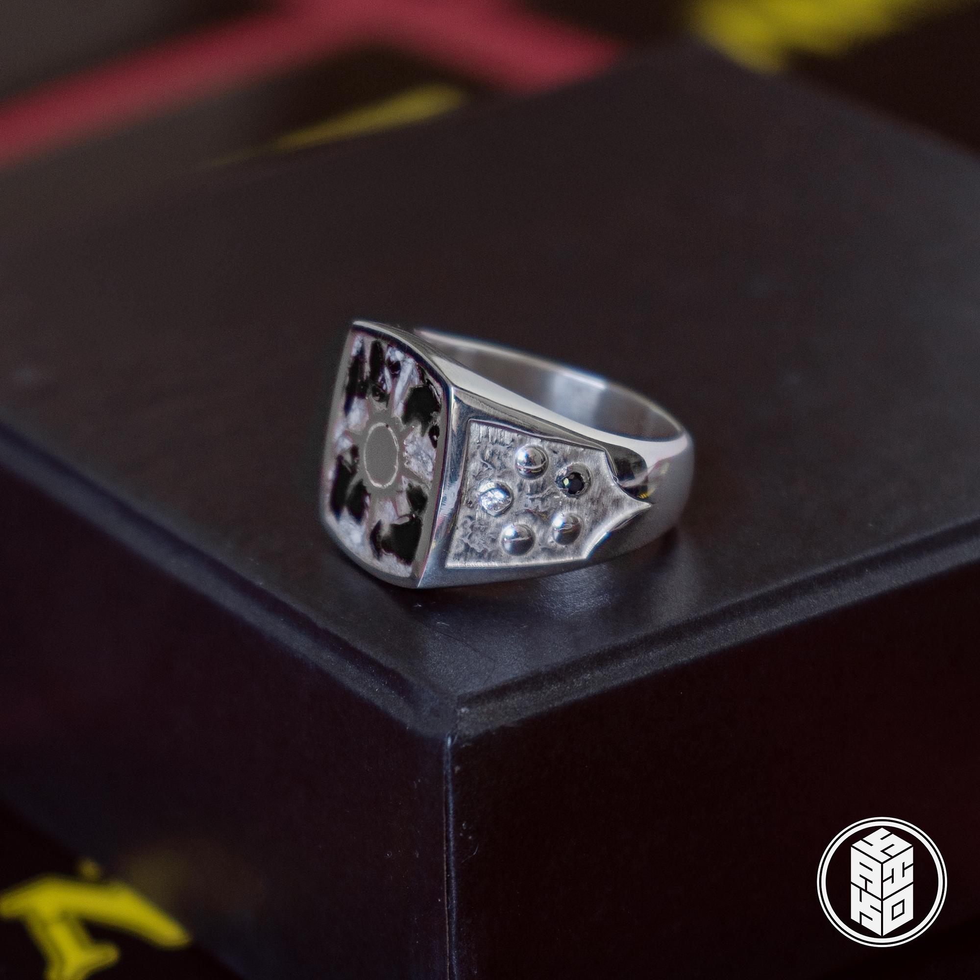 MTG Signet Orzhov Guild Reconstituted Natural Stone 925 Sterling