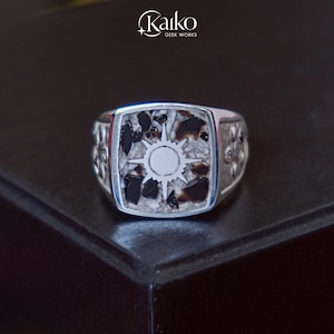Sigillo MTG Orzhov Guild Pietra naturale ricostituita in argento sterling 925 di KAIKO
