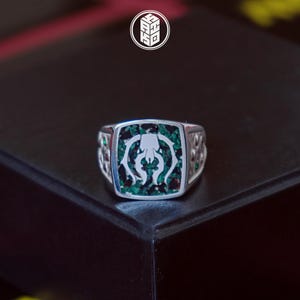 MTG Signet Golgari Guild Reconstituted Natural Stone 925 Sterling Silver por KAIKO