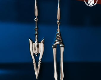 Kolczyki Eva Spear – inspirowane Longinusem i Cassiusem, srebro próby 925, KAIKO
