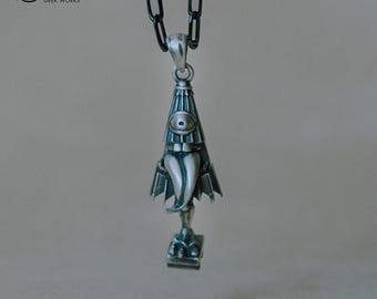 Yokai Karakasa Kasaobake Pendant - Halloween Edition 2025 - Dark 925 Sterling silver by KAIKO Originals