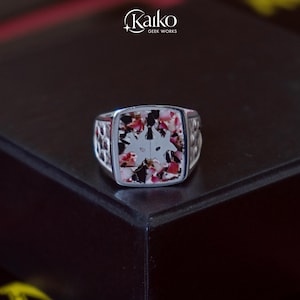 Sigillo MTG Rakdos Guild Pietra naturale ricostituita in argento sterling 925 di KAIKO