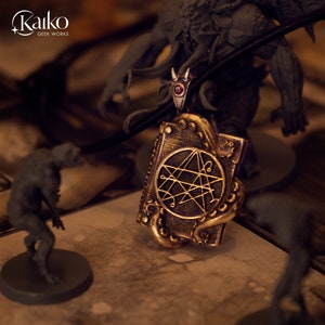 Necronomicon Pendant Book of Death Lovecraft made in brass by KAIKO