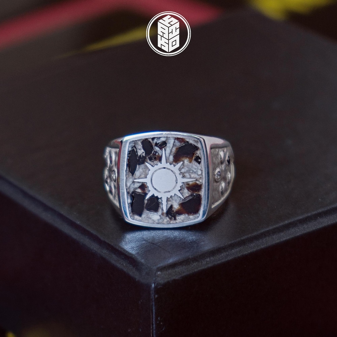 MTG Signet Orzhov Guild Reconstituted Natural Stone 925 Sterling