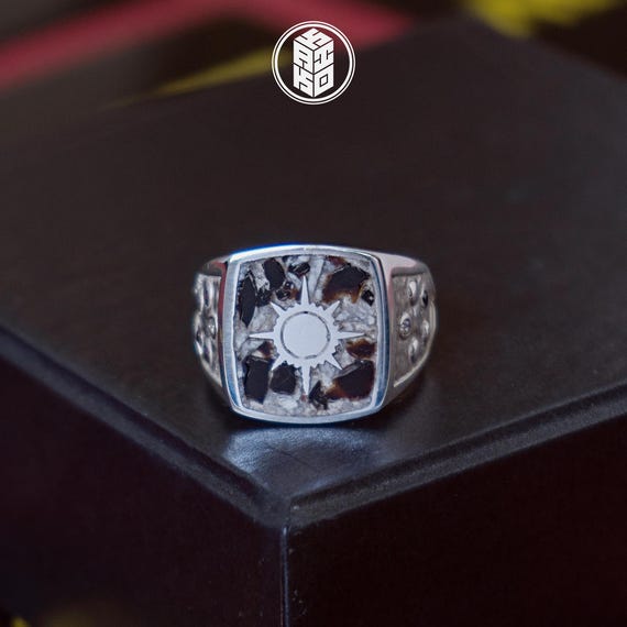 MTG Signet Orzhov Guild Reconstituted Natural Stone 925 Sterling