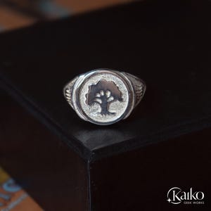 MTG Signet Ring Forest Green Mana 925 Sterling Silver by KAIKO