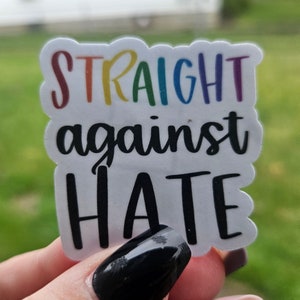 Gerade gegen Hass, Stolz, lgbtq+, Aufkleber, gestanzte Aufkleber, Kindle Aufkleber, Laptop Aufkleber, Regenbogen, Liebe ist Liebe, positiv