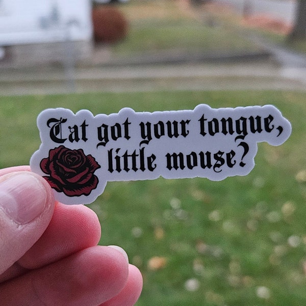 Cat got your tongue Haunting Adeline sticker, Cat and Mouse Duet, Zade Meadows, Little Mouse, HD Carlton, waterproof sticker, kindle sticker