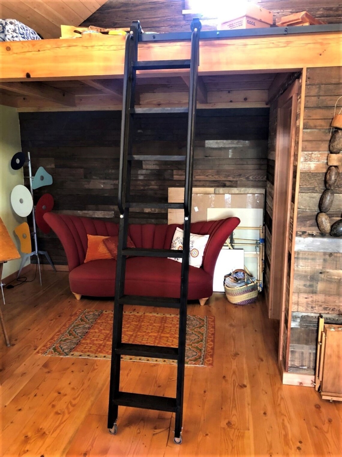 Maple Wood Ladder LIBRARY KIT HARDWARE Option6.6 ft Rolling Etsy