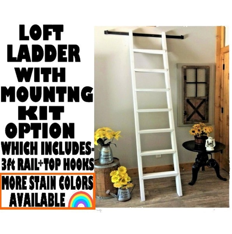 WHITE Ladder MOUNTNG Kit Option3ft Railtop Hooksthat Come Etsy