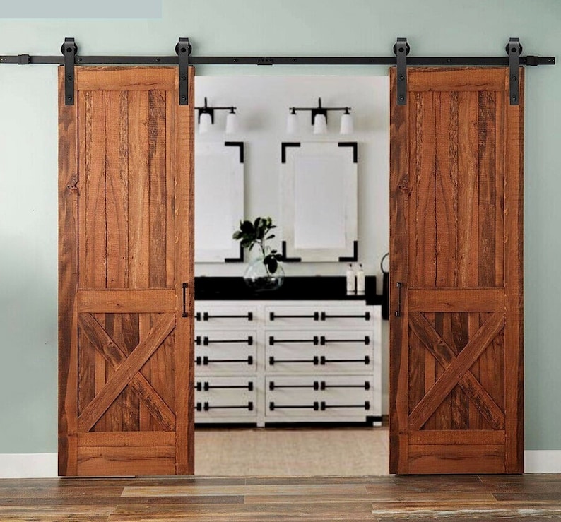 Double Barn Doors HARDWARE Option6.6 Ft Sliding DoubleBarn Etsy