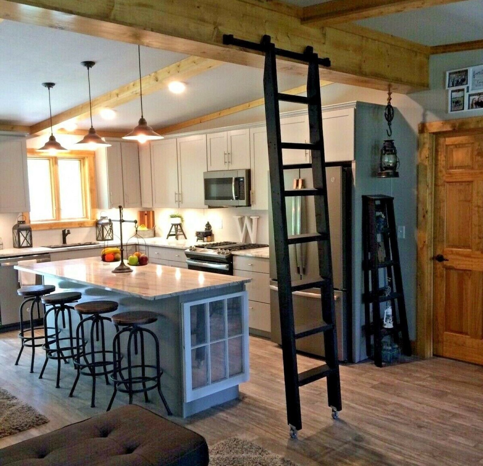 BLACK Ladder LIBRARY KiT HARdWARE Option6.6 Ft Sliding Rail Etsy