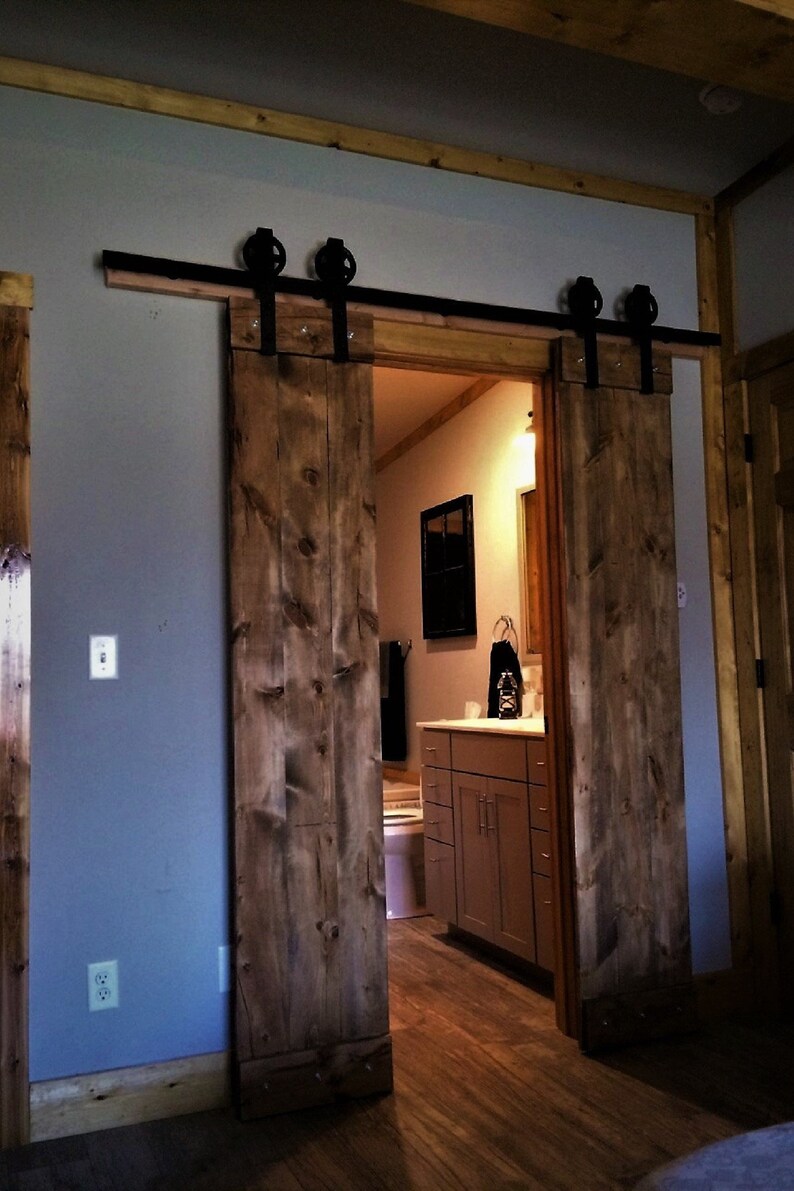 Double Barn Doorshardware 6 6ft Sliding Barn Door Track4 Etsy