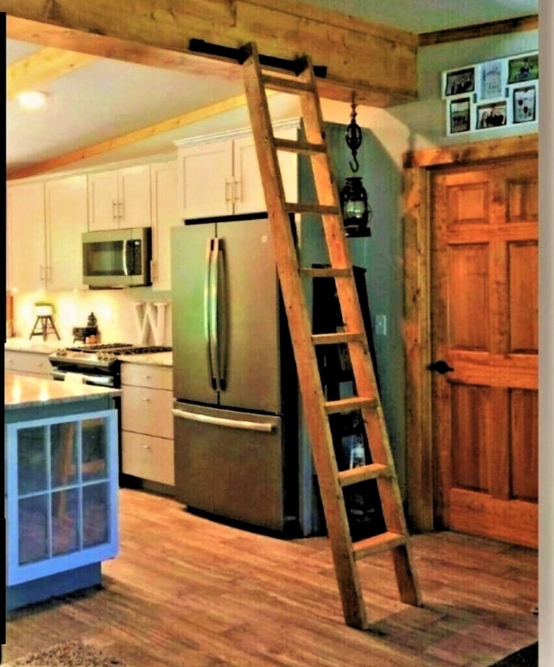 LOFT LADDER Plus MOUNTING Kit Option 3ft Rail and Top Hooks Etsy