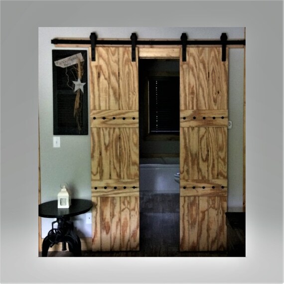 Double Barn Doorshardware Option 6 6 Ft Sliding Barn Door Etsy