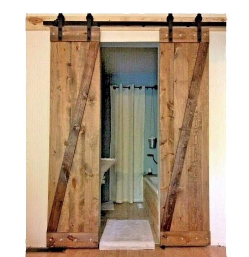 2 unstained ZDoors HARdWARE Option 6.6 Ft Sliding Double Etsy