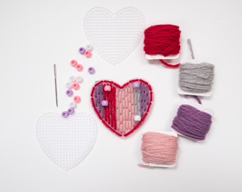 Heart Sewing Kit/Kids Sewing Kit/Valentine Craft/How to Sew Kit/Kid Craft Kit/Learn to Sew/Montessori Sewing/Life Skills/Preschool Sewing