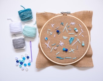 Winter Kids Sewing Kid/Kid Sewing Kit/Preschool Sewing/Learn to Sew Kit/Montessori Sewing/Craft Kits/How to Sew/Kid Craft Kit/Bead Sewing