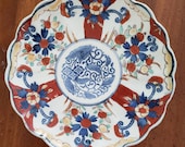 Vintage or Antique Arita or Imari Shallow Bowl Polychrome Enamel Hand Painted Dish