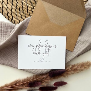 Wie schön,dass es dich gibt Postkarte mit Kraftpapierumschlag