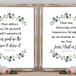 Catholic Prayers from the Litany of Humility and the Litany of Trust, Digital Printable