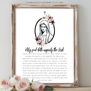 The Magnificat Catholic/Christian Prayer - Marian Digital Printable, Prayer Card and Wall Art
