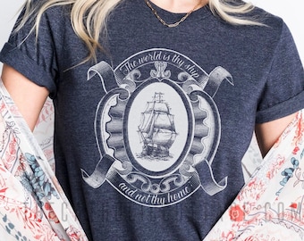 The World is thy Ship T Shirt - St. Therese of Lisieux - Catholic Apparel for Men and Women - Unisex Short Sleeve Tee