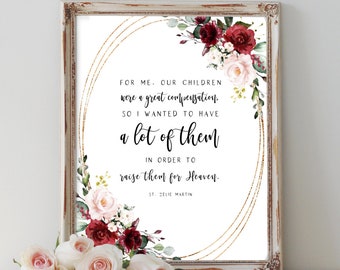 St. Zelie Martin Quote - Catholic Digital Printable, Wall Art