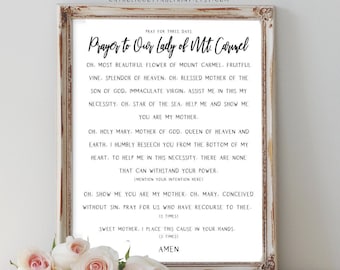 Brown Scapular Devotion Bundle to Our Lady of Mount Carmel - Catholic Digital Printable, Wall Art