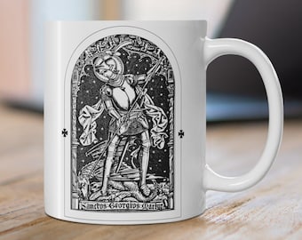 St. George and the Dragon Catholic Mug - Catholic Kitchen - Catholic Gift for Men, Women, Boys, Girls - Catholic Coffee, Tea, Hot Chocolate